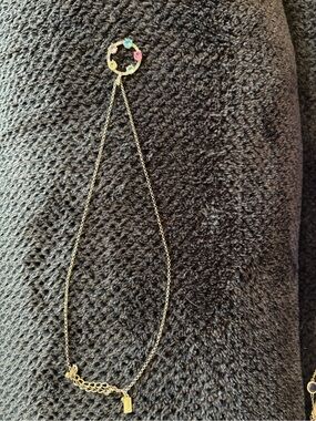 kate spade Gold-Tone Multicolor Crystal Circle Pendant Necklace